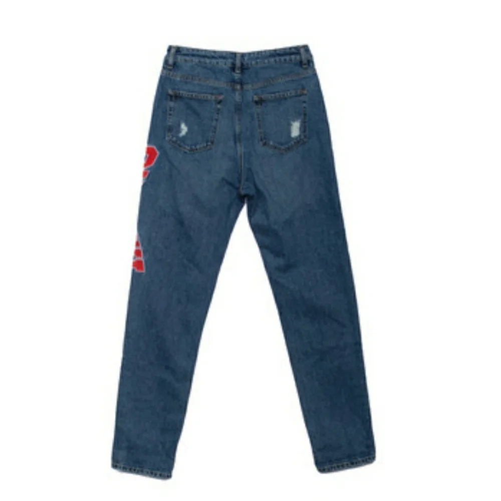 Sandro Paris Hortense Happening distressed high waisted Jeans preppy varsity 6 - Picture 4 of 16